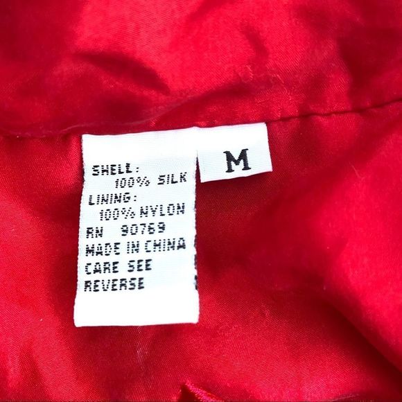 VTG Rare Coaco Red Silk Bomber Jacket Size  M - Picture 8 of 10